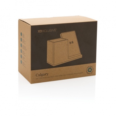 Logotrade advertising product picture of: Calgary bamboo 10W wireless charger