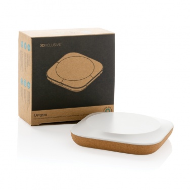 Logo trade business gift photo of: Oregon RCS recycled plastic and cork 10W wireless