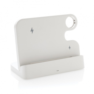 Logo trade corporate gifts picture of: Joltz RCS recycled plastic dual 15W charger with iWatch slot