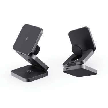 Logotrade promotional product image of: Terra RCS recycled aluminum foldable 3 in 1 15W charger