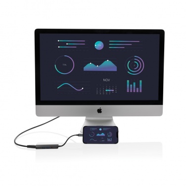 Logotrade promotional item image of: Terra RCS recycled aluminum hub with HDMI input