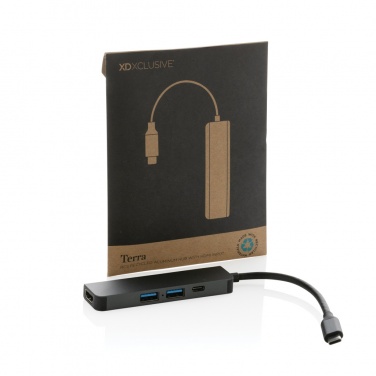 Logo trade promotional merchandise image of: Terra RCS recycled aluminum hub with HDMI input