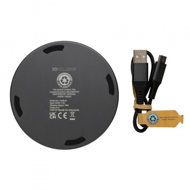 Logo trade corporate gifts image of: Terra RCS recycled aluminium 10W wireless charger