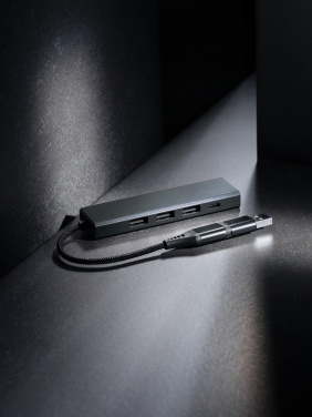 Logotrade promotional products photo of: Terra RCS recycled aluminium hub with 3 USB ports