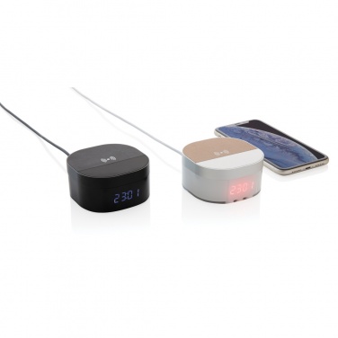 Logo trade promotional giveaways image of: Aria 5W Wireless Charging Digital Clock