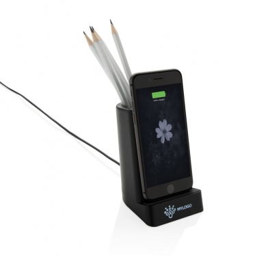 Logo trade advertising products image of: Light up logo 5W wireless charging pen holder