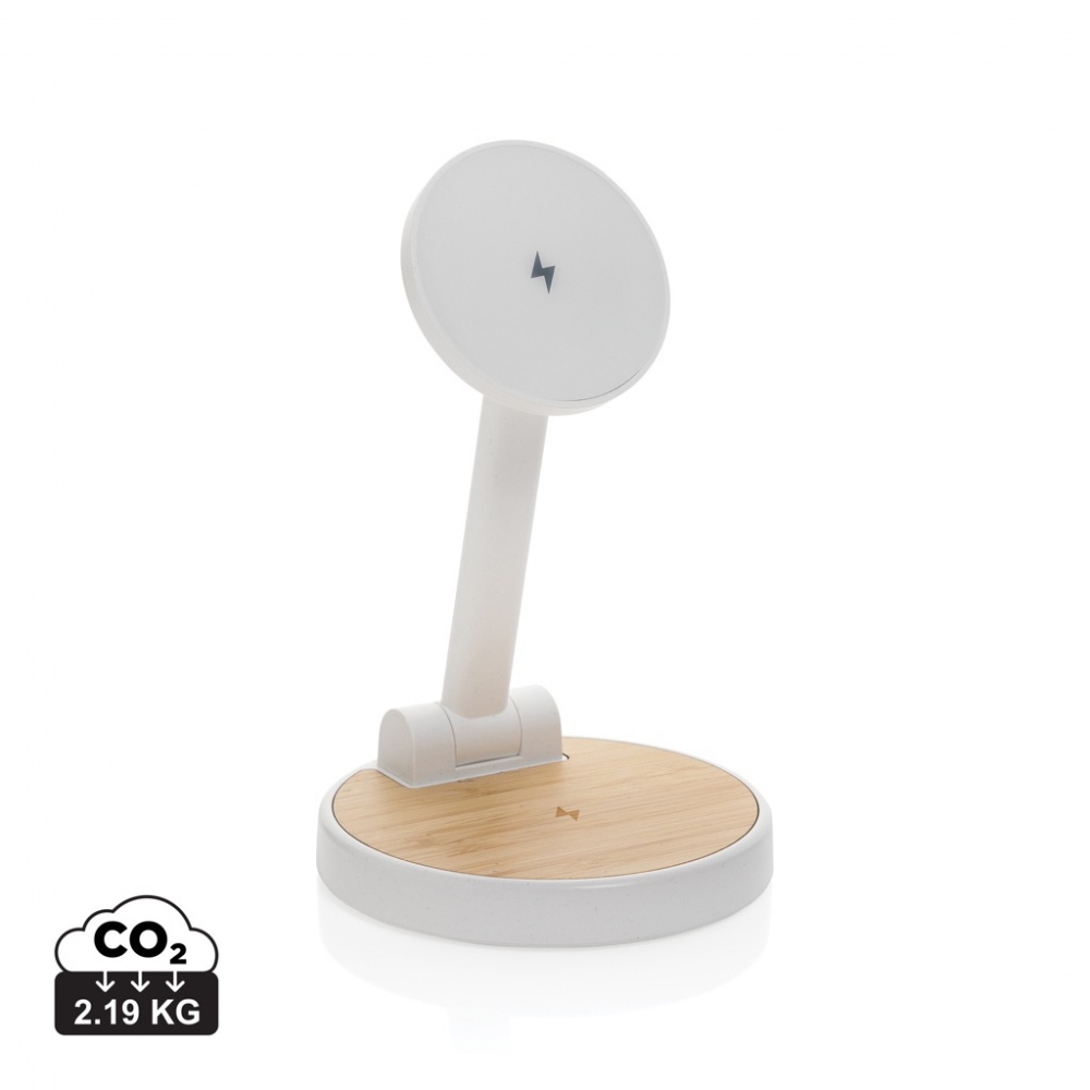 Logotrade advertising products photo of: Ontario RCS rplastic 15W magnetic charging 2 in 1 stand