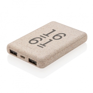 Logotrade promotional products photo of: Wheat Straw 5.000 mAh Pocket Powerbank