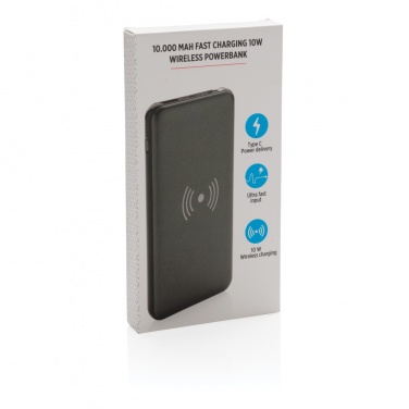 Logotrade advertising products photo of: 10.000 mAh Fast Charging 10W Wireless Powerbank with PD
