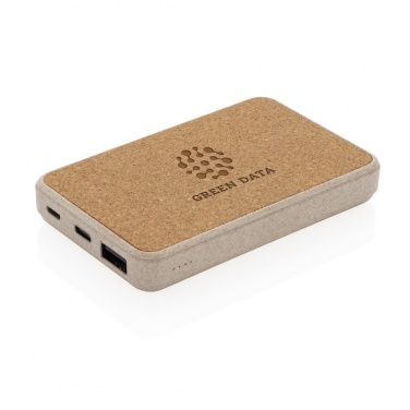 Logotrade promotional gifts photo of: Cork and Wheat 5.000 mAh pocket powerbank
