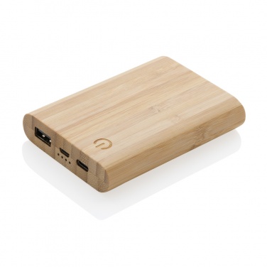 Logo trade promotional products image of: Bamboo 5.000 mAh powerbank
