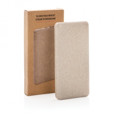 Logo trade corporate gifts picture of: 10.000 mah wheat straw powerbank