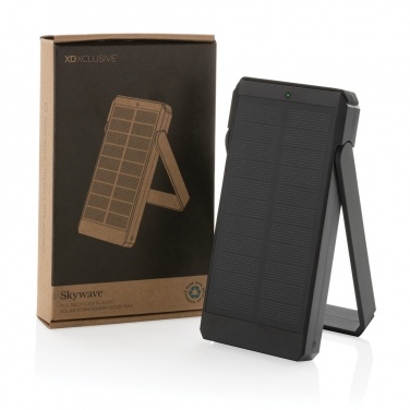 Logo trade promotional product photo of: Skywave RCS recycled plastic solar powerbank 10000 mAh
