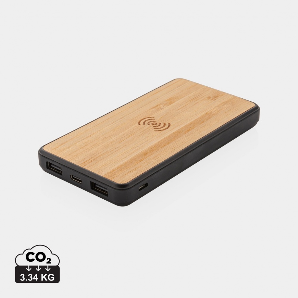 Logo trade promotional gift photo of: RCS recycled plastic 8000 mAh Wireless Powerbank