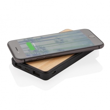 Logo trade promotional giveaway photo of: RCS recycled plastic 8000 mAh Wireless Powerbank