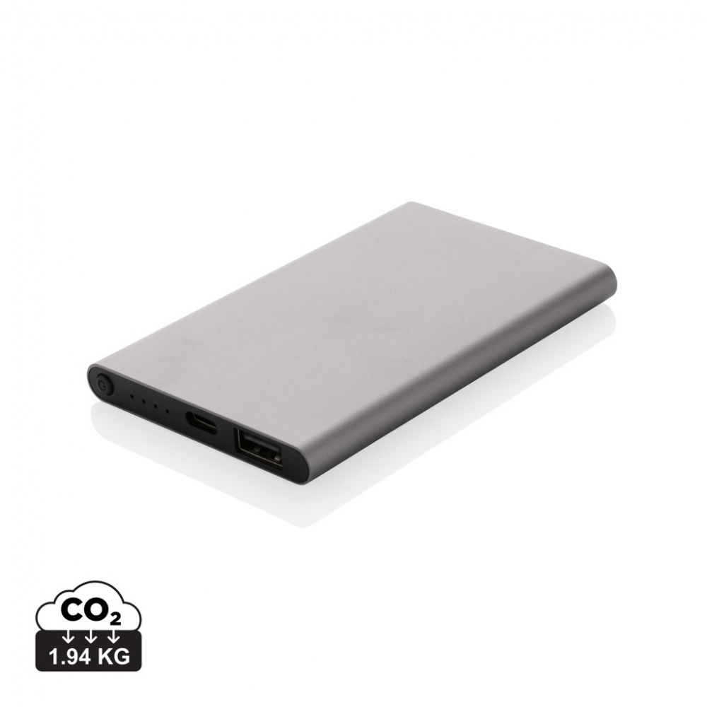 Logotrade promotional gift image of: RCS recycled plastic/aluminum 4000 mah powerbank with type C