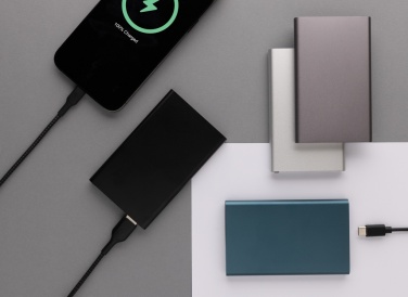 Logotrade corporate gift image of: RCS recycled plastic/aluminum 4000 mah powerbank with type C