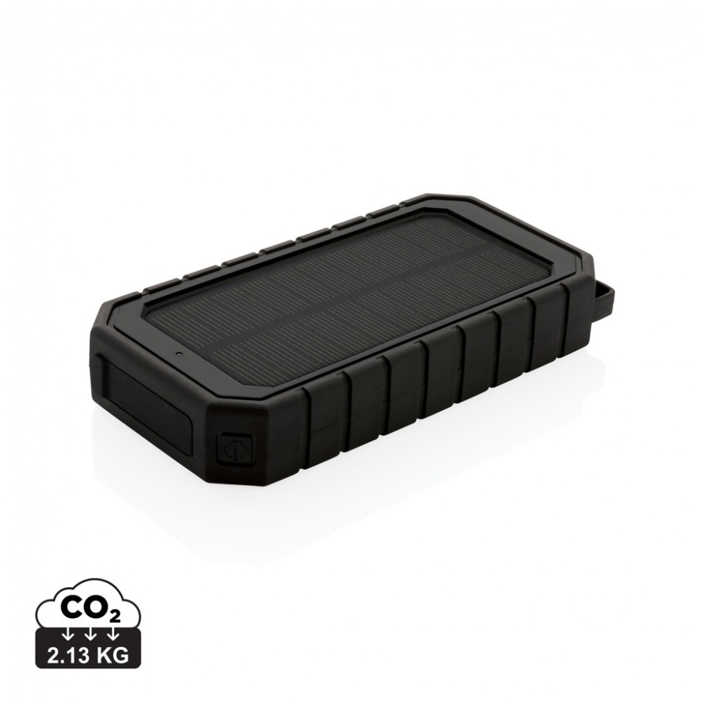 Logo trade promotional gift photo of: RCS recycled plastic Solar powerbank with 10W Wireless