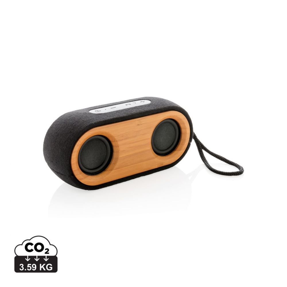 Logo trade promotional gifts image of: Bamboo X double speaker