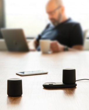 Logo trade promotional gifts image of: Double induction charging speaker