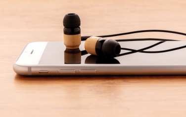 Logo trade promotional merchandise image of: Bamboo wireless earbuds