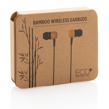 Logotrade promotional gift picture of: Bamboo wireless earbuds