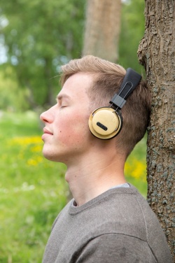 Logo trade advertising product photo of: Bamboo wireless headphone