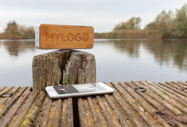 Logo trade promotional gifts image of: Nevada Bamboo 3W wireless speaker