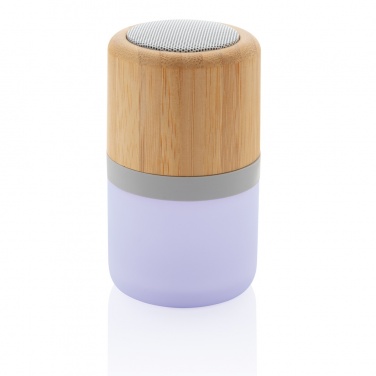 Logo trade promotional merchandise photo of: Bamboo colour changing 3W speaker light