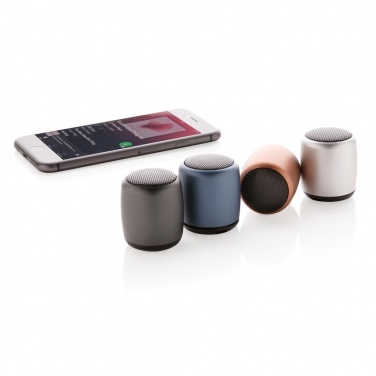 Logo trade corporate gifts image of: Mini aluminium wireless speaker