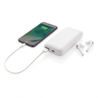 Logotrade promotional giveaway image of: Liberty TWS earbuds with 5.000 mAh powerbank