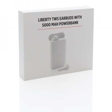 Logotrade corporate gift image of: Liberty TWS earbuds with 5.000 mAh powerbank