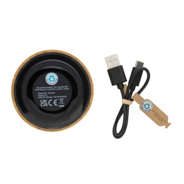Logotrade promotional giveaway image of: RCS recycled plastic and bamboo 3W wireless speaker
