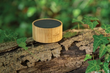 Logo trade promotional items picture of: RCS recycled plastic and bamboo 3W wireless speaker