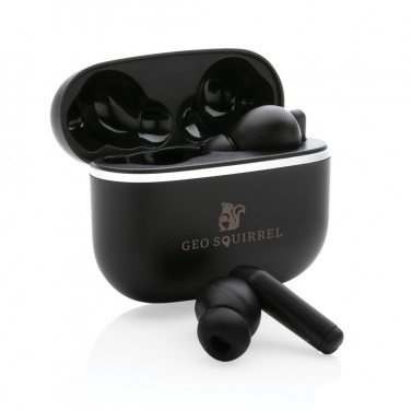 Logo trade promotional merchandise picture of: RCS recycled plastic Swiss Peak TWS earbuds 2.0