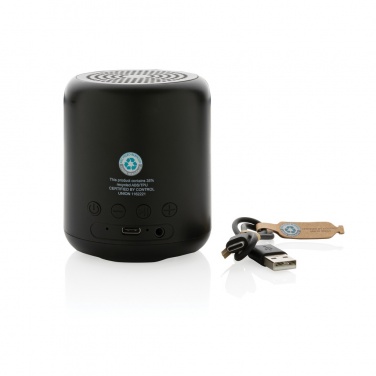 Logo trade promotional giveaways picture of: RCS certified recycled plastic 5W Wireless speaker