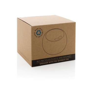 Logo trade advertising products image of: RCS Rplastic/PET and bamboo 5W speaker