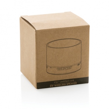 Logo trade business gift photo of: Cork 3W wireless speaker