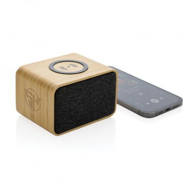 Logo trade corporate gift photo of: RCS Rplastic 3W speaker with bamboo 5W wireless