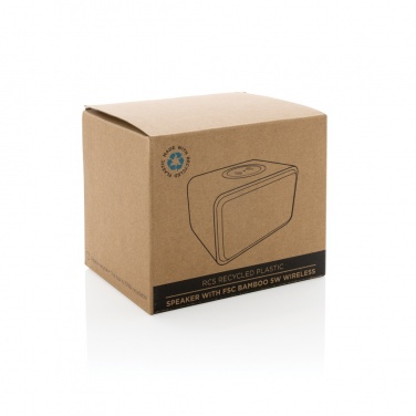 Logotrade corporate gifts photo of: RCS Rplastic 3W speaker with bamboo 5W wireless