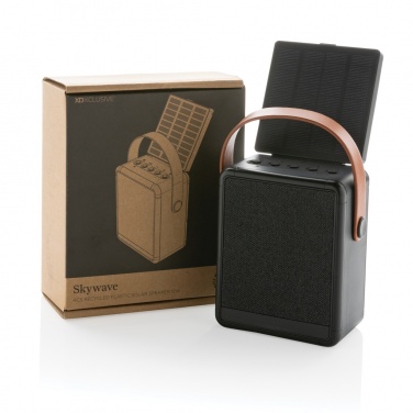 Logo trade promotional gift photo of: Skywave RCS recycled plastic solar speaker 12W