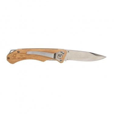 Logo trade promotional giveaways image of: Wooden outdoor knife