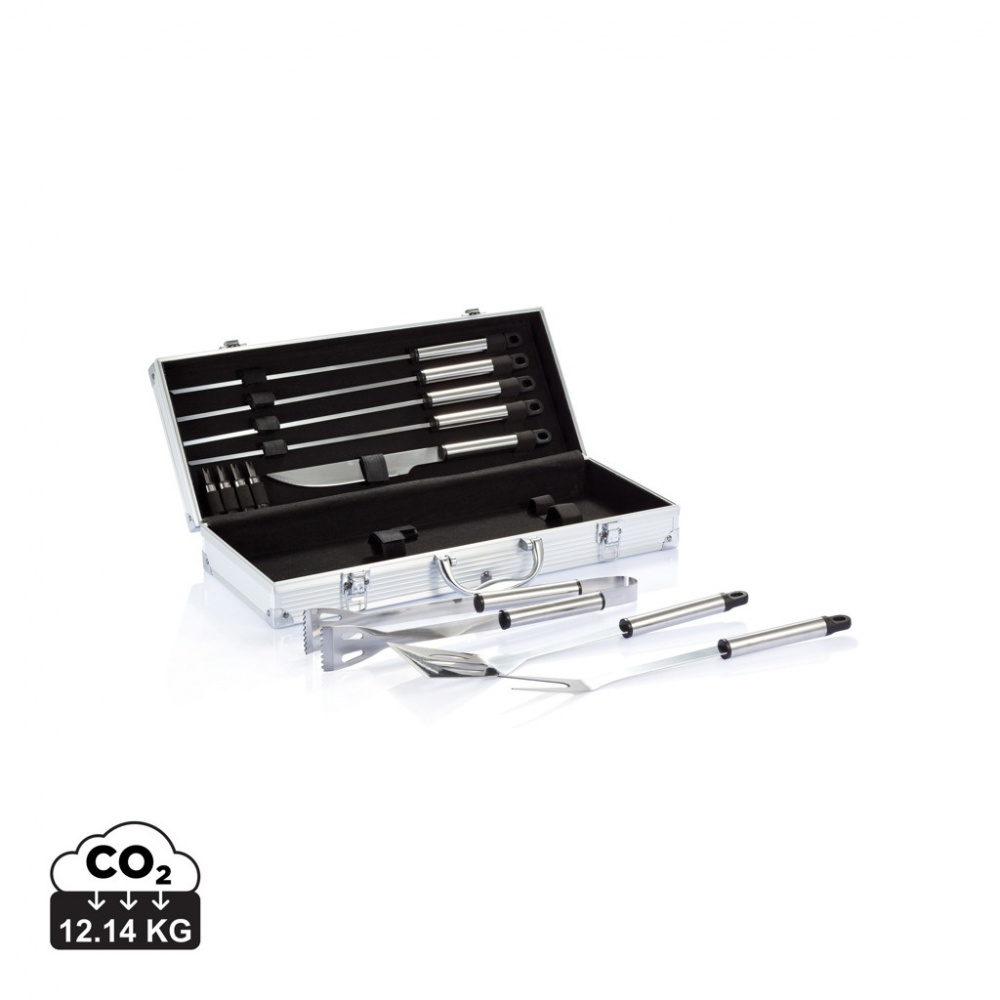 Logotrade promotional merchandise picture of: 12 pcs barbecue set in aluminium box