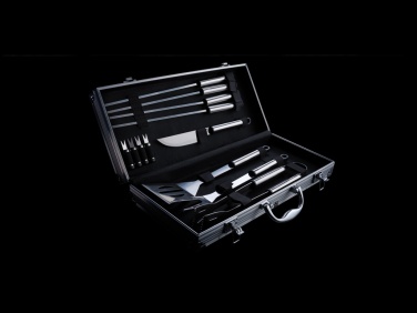 Logo trade corporate gifts picture of: 12 pcs barbecue set in aluminium box