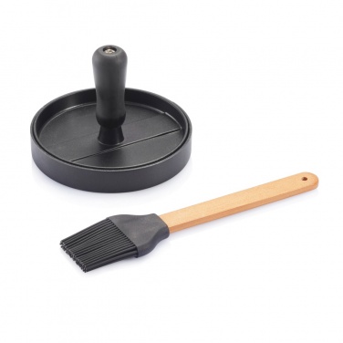 Logo trade corporate gifts image of: BBQ set with hamburger press and brush