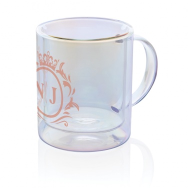 Logo trade advertising products image of: Deluxe double wall electroplated glass mug