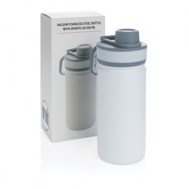 Logo trade advertising product photo of: Vacuum stainless steel bottle with sports lid 550ml