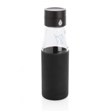 Logotrade promotional giveaway image of: Ukiyo glass hydration tracking bottle with sleeve