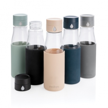 Logotrade advertising product image of: Ukiyo glass hydration tracking bottle with sleeve