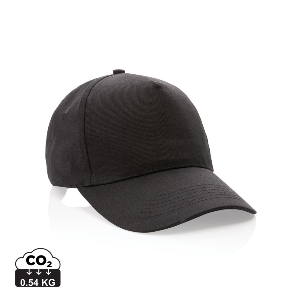 Logo trade promotional giveaways image of: Impact 5 panel 190gr Recycled cotton cap with AWARE™ tracer